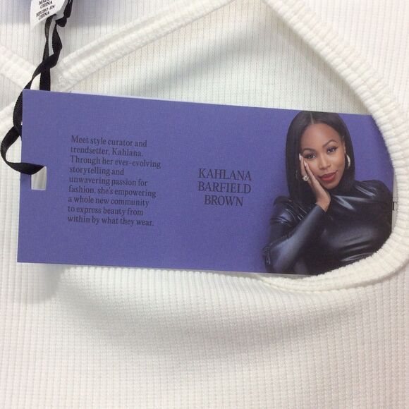 Future Collective Women's Plus Size 3X Bodysuit Ribbed Cut Out White Long Sleeve - Picture 7 of 7